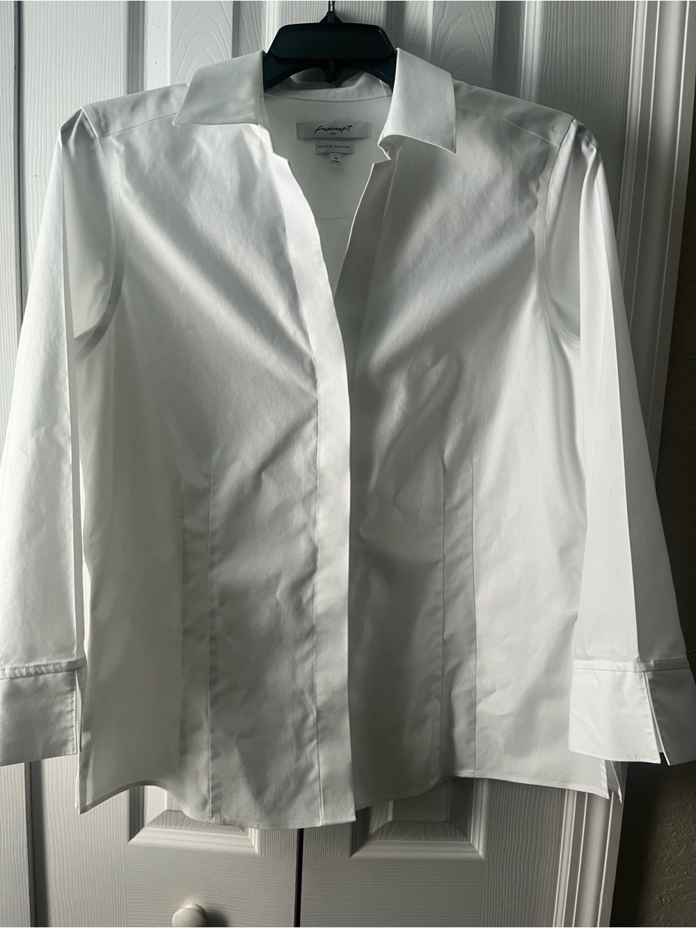 Foxcroft women’s white button down shirt size 14 - Picture 8 of 9